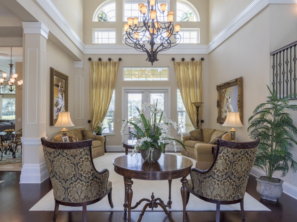 Traditional Living Room two sofas gold brown with chairs