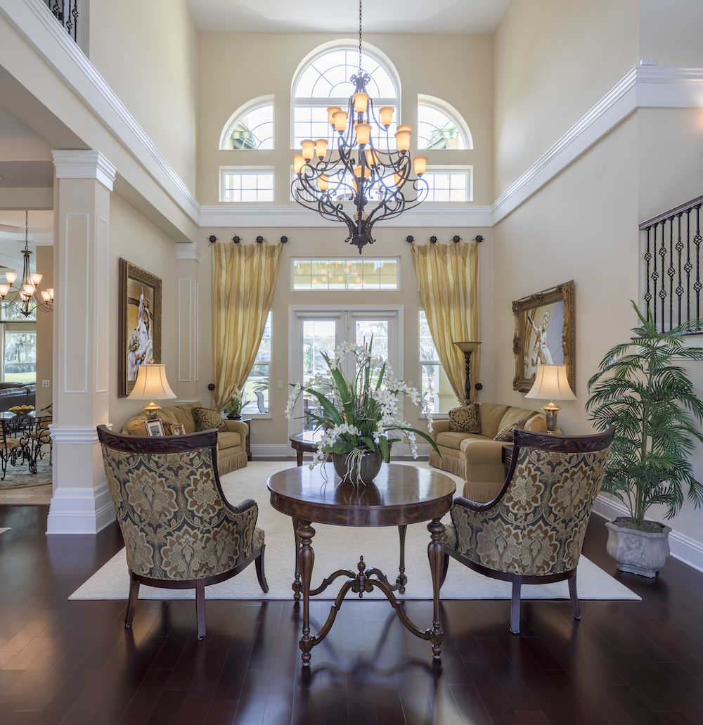 Traditional Living Room two sofas gold brown with chairs