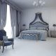 Traditional Interior Design Style Master Bedroom in blue tones and periwinkle