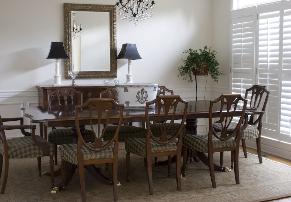 Traditional Dining Room Design. Formal Dining room Interior architecture design wood floors table