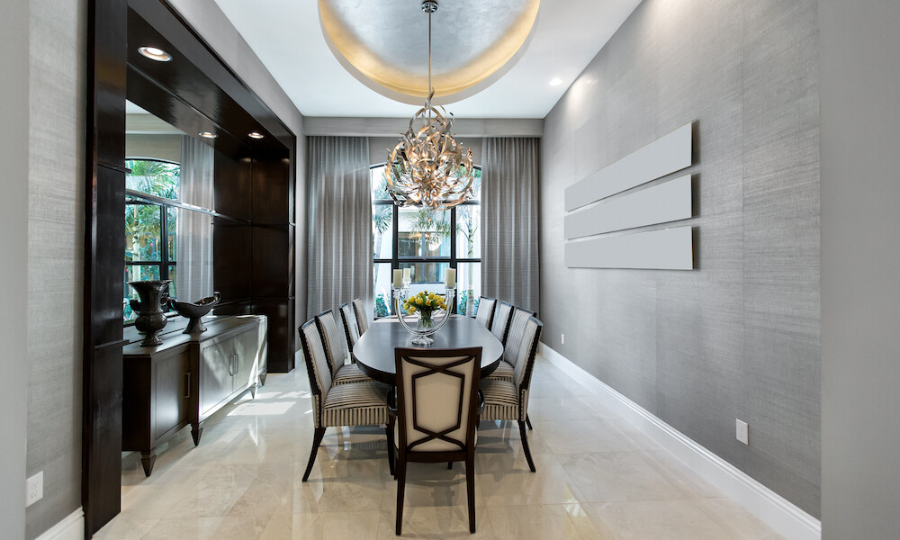 Contemporary Dining Room Grey Black dark brown