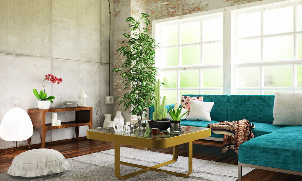 Comfortable cozy living room corner